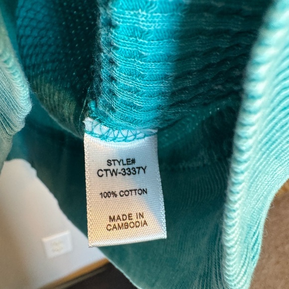 Zenana Outfitters Turquoise Waffle Knit Hoodie Size Large - Picture 6 of 6